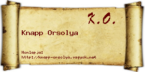 Knapp Orsolya névjegykártya